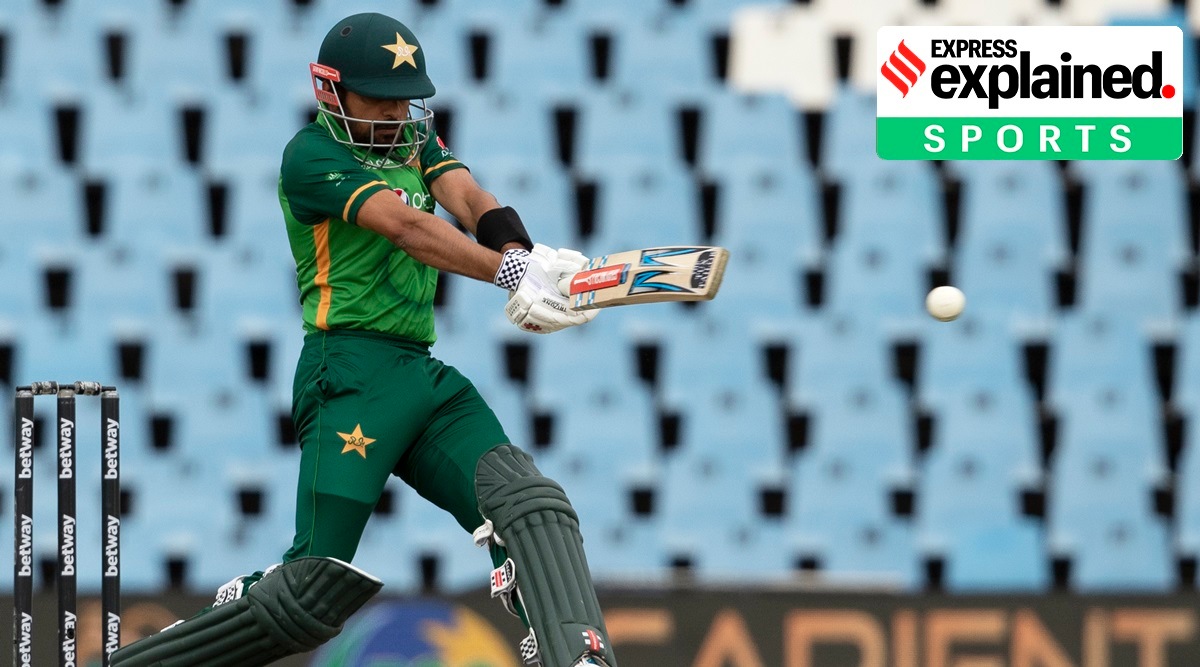 Pakistan's captain Babar Azam plays a shot during the third One Day International cricket match between South Africa and Pakistan at Centurion Park in Pretoria, South Africa, Wednesday, April 7, 2021. (AP Photo/Themba Hadebe, File)