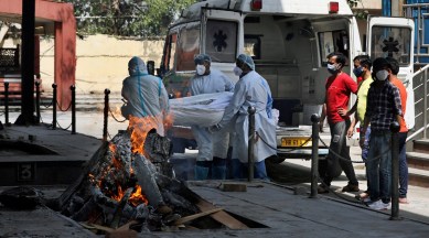 Delhi covid-19 cases, Delhi coronavirus cases, Delhi cremation ground, Ghazipur crematorium, Delhi news, indian express