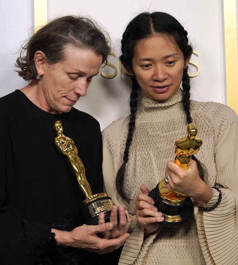 Frances McDormand and Chloe Zhao