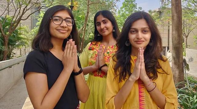 From left to right: Ananya Pujary, Muskaan Pal, and Khushi Gupta, the students who created the food archive.