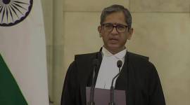 New CJI, Chief Justivce of India, N V Ramana sworn in as CJI, 48th CJI, Who is N V Ramana, India news, Supreme court, Indian express