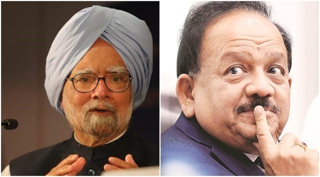 Former prime minister Dr Manmohan Singh and Union Health Minister Harsh  Vardhan