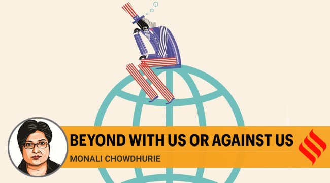 Unlike in the antiquated rational-actor paradigm where there are imagined trade-offs across issues, in the new framework the US engages with countries on parallel lines. (Illustration by C R Sasikumar)