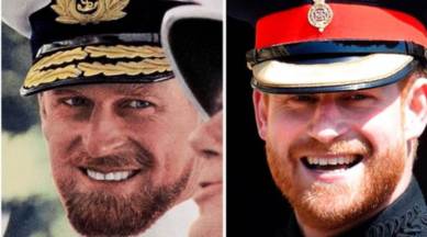 Prince Philip, Prince Harry, Prince Philip old photograph, Philip and Harry resemblance, indian express news