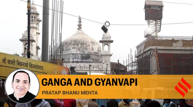 The disputed complex in Varanasi on Thursday. (Express photo by Anand Singh)