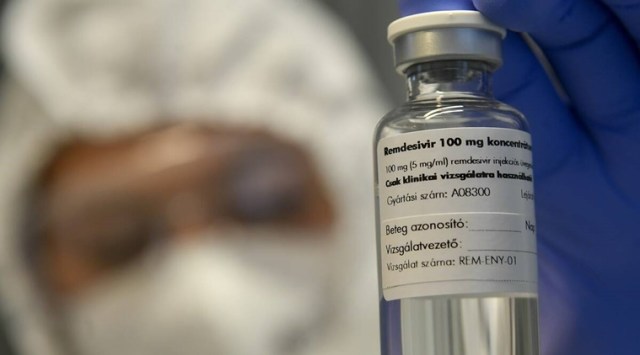 An ampule of antiviral remdesivir. (AP Photo)