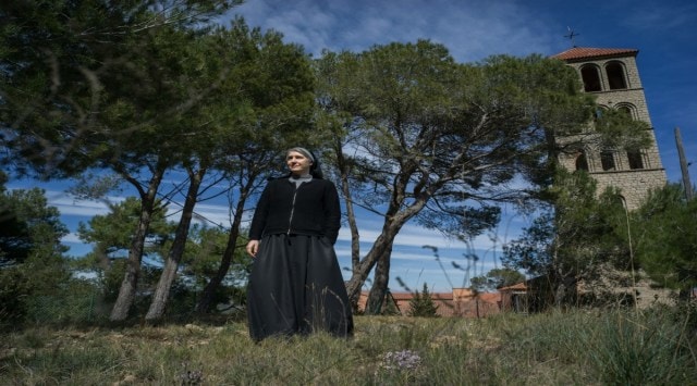 Sister Teresa Forcades, a Catholic nun and a doctor, outside the monastery where she lives in Montserrat, Spain, March 22, 2021. (Samuel Aranda/The New York Times)
