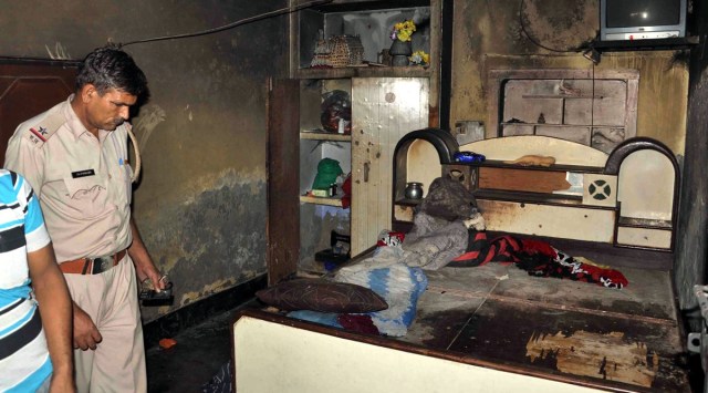 The room in which the Dalit children were burnt alive in Sunped village of Haryana, in 2015. (Express Photo/File)