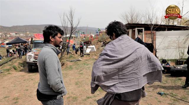 Actor Vijay and director Nelson Dilipkumar on the sets of Beast in Georgia. (Photo: Sun Pictures/ Twitter)