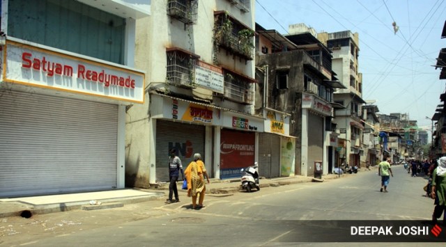 Most of the shops in Thane were seen closed on Tuesday.