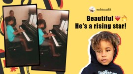 Alicia Keys, Alicia Keys son duet, Alicia Keys duet with son viral video, Alicia Keys son Sweet Dreams duet session, Sweet Dreams son Egypt playing the piano, Viral videos, Alicia Keys Instagram, Trending news, Indian Express news