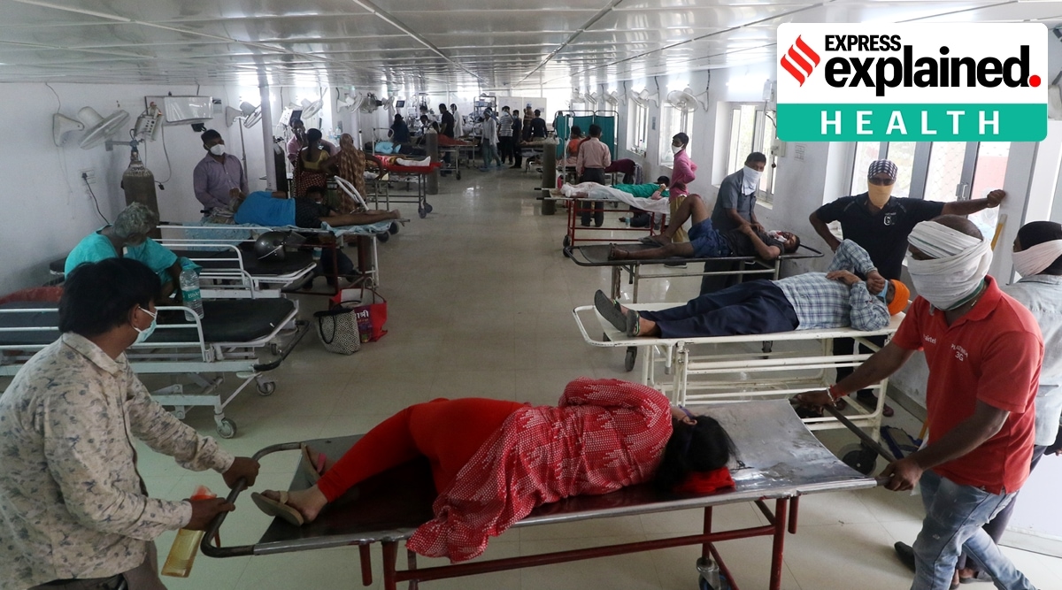 Patients at KGMU's Trauma Centre in Lucknow. (Express Photo: Vishal Srivastav)
