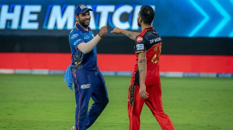 Virat and rohit, MI vs RCB, IPL 2021