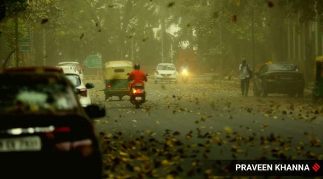 Delhi witnessed a dust storm on Friday. (Express Photo: Praveen Khanna)
