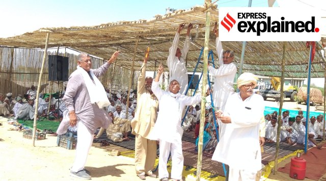 Keeping in view the summer season, the agitating farmers have modified their tent at Kitlana toll plaza on Bhiwani-Mahendragarh national highway in Bhiwani district of Haryana. (Photo: Arranged by Express from farmers) 