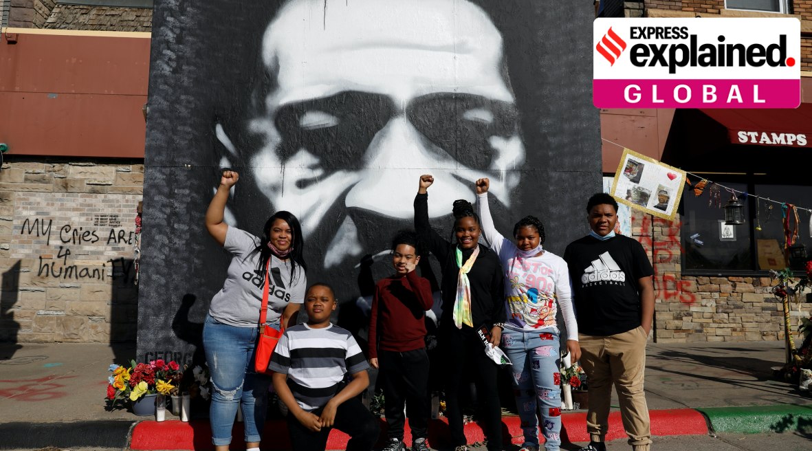 George Floyd, George Floyd trial, George Floyd death protest, black lives matter protest, indian express