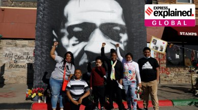 George Floyd, George Floyd trial, George Floyd death protest, black lives matter protest, indian express