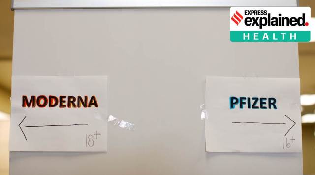 Sign at a vaccination centre in California. The Pfizer and Moderna vaccines both use the mRNA platform. (Reuters)