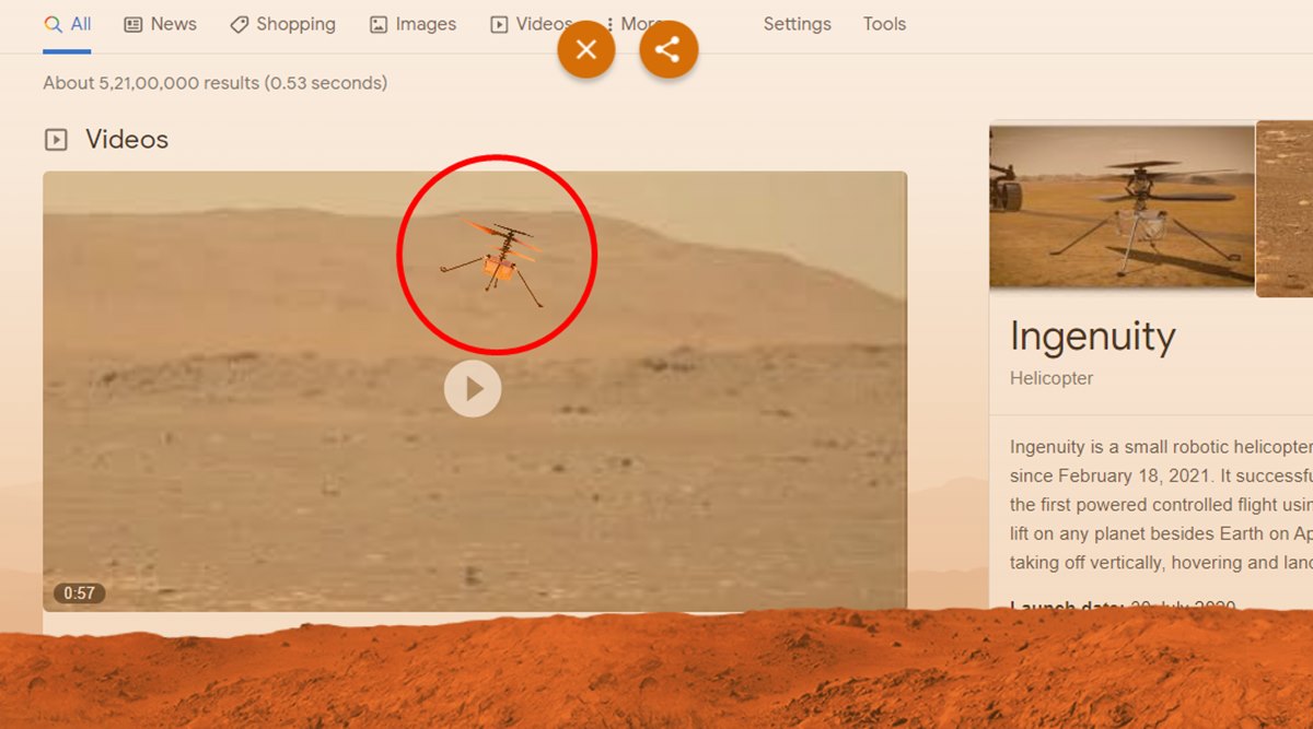 NASA Mars helicopter Ingenuity: Google celebrates with special animation