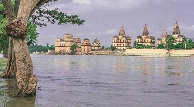 A view of Orchha’s monuments from the Betwa river. (File photo)