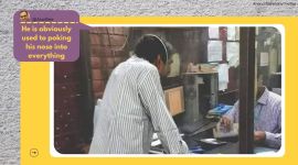 anand mahindra, anand mahindra tweet, anand mahindra social distancing, man poking through partition, viral pictures, funny pictures, trending, indian express news