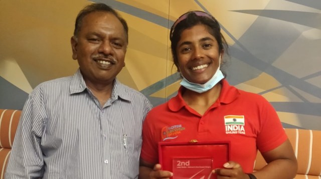 Nethra with her father VC Kumanan.