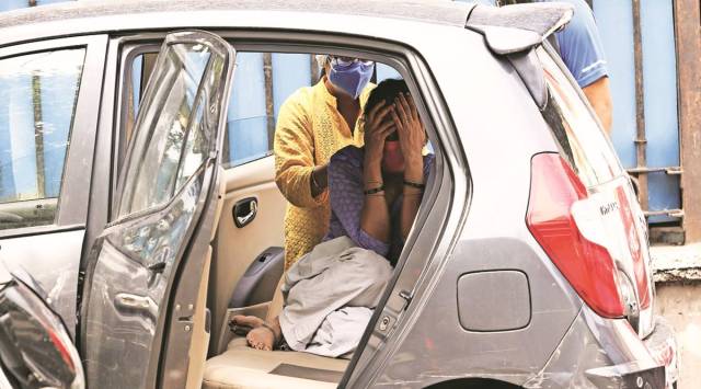 Outside Lok Nayak hospital. (Express Photo by Anil Sharma)