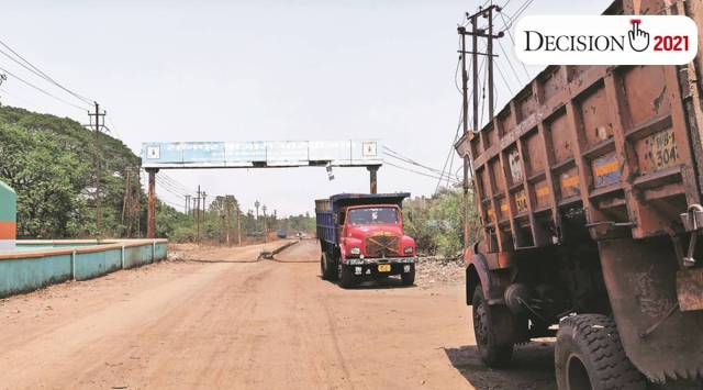 The entrance to Sonpur Bazaari open-cast coal mine. (Express Photo)