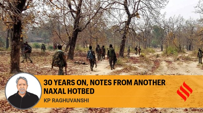 Security force personnel patrol after an attack by Maoist fighters in Bijapur in Chhattisgarh (Reuters)