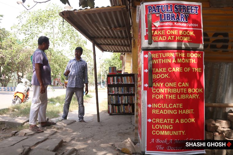 patuli street library, free street library, kolkata couple turns fridge into library, fridge library kolkata, kolkata street library, kolkata news, viral news, indian express