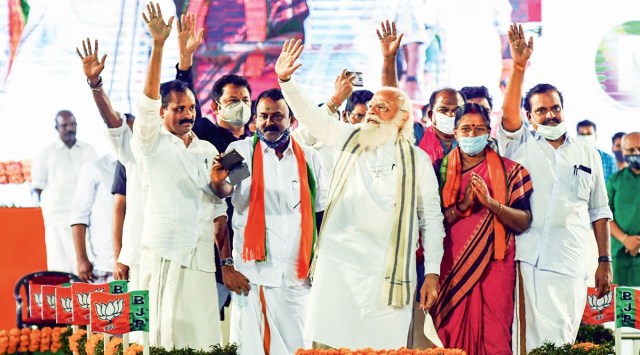 In Kerala, Modi raises Sabarimala chant, says LDF ‘destabilising sacred places’
