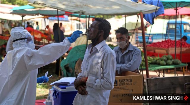 The district had last witnessed such an increase in cases in September last year when the district witnessed its first peak (Express Photo: Kamleshwar Singh, File)