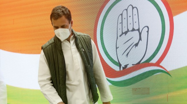 Rahul Gandhi at AICC headquarters in New Delhi. (Express Photo: Praveen Khanna, File)
