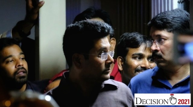 Sabareesan, who is in his 40s, comes from a non-political family belonging to Tirunelveli. He and Senthamarai had a love marriage, and have two children. (Express Photo/ Arun Janardhanan)