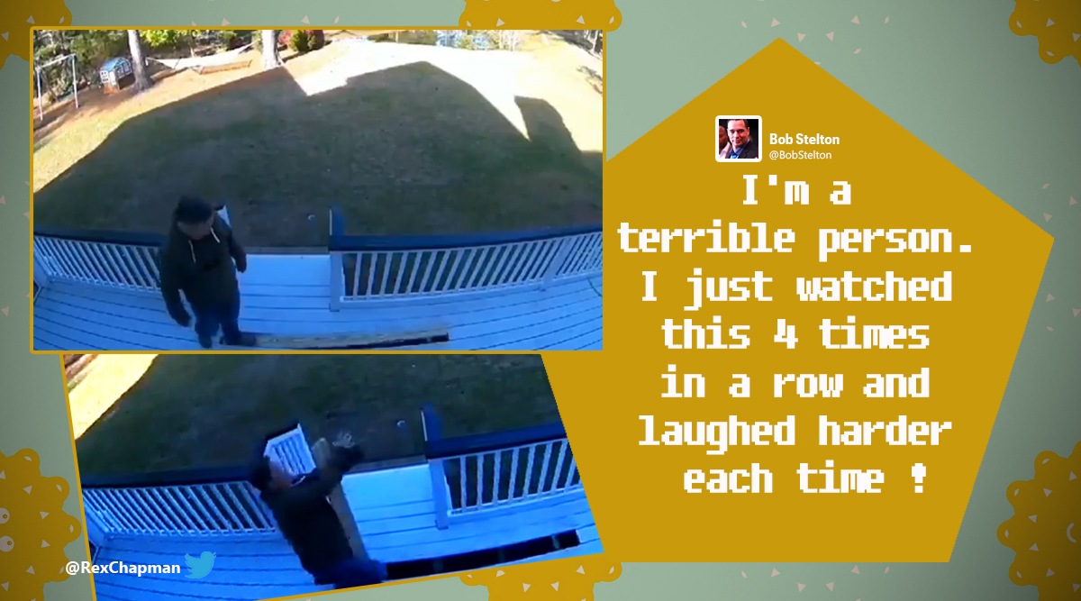 man gets hit on face with plank, slapstick jokes, slapstick hit moments in cartoon, funny videos, epic fail videos, indian express news