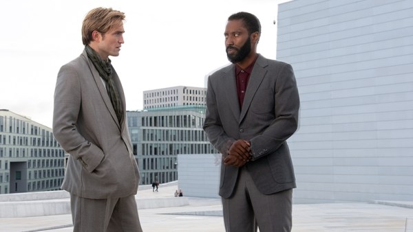 Robert Pattinson and David Washington in Tenet.