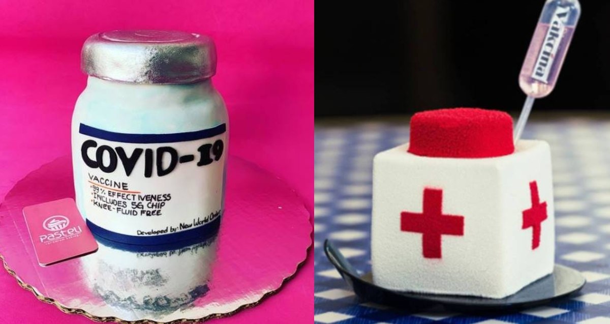 vaccine cake, covid 19 pandemic, food trend
