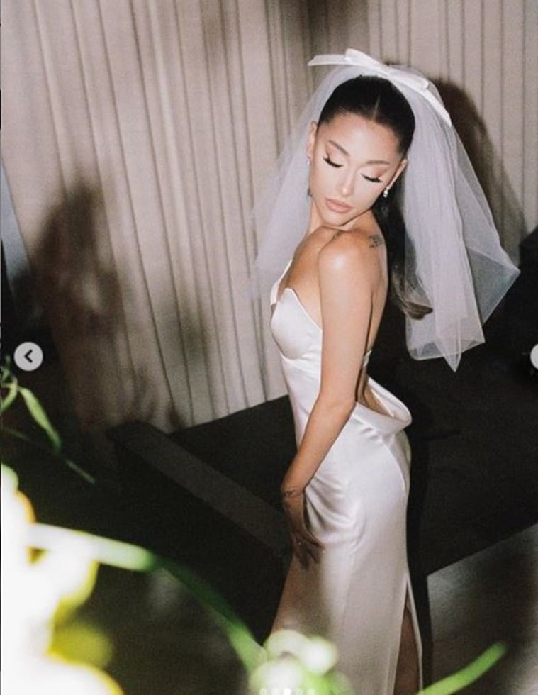 Ariana Grande Looked Ethereal On Wedding Day In A Custom Made Vera Wang Gown Lifestyle News The Indian Express