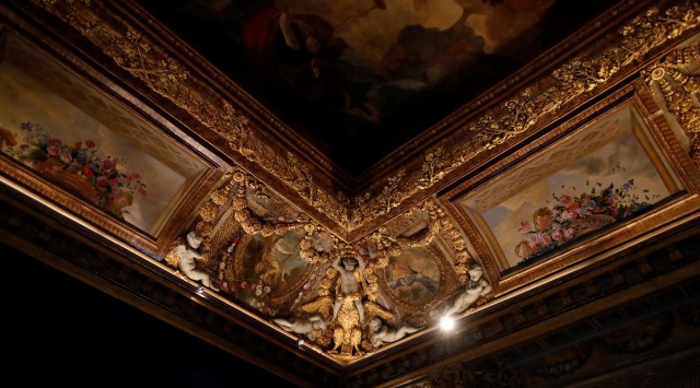 A view shows the ceilling from the Salons La Riviere by Charles Le Brun (1619-1690) in a period room,  at the Carnavalet-History of Paris Museum. (Photo: Reuters)