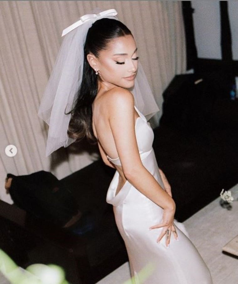 Ariana Grande looked ethereal on wedding day in a custom-made Vera Wang  gown | Lifestyle News,The Indian Express