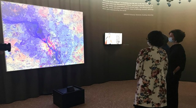 VENICE, mosul sites, unesco mosul sites, indianexpress, AP, unesco exhibit, venice exhibit,