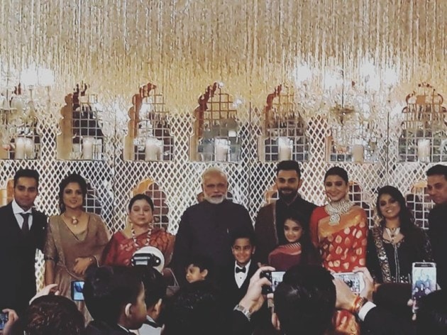 Anushka Sharma and Virat Kohli reception, family, pm modi 2