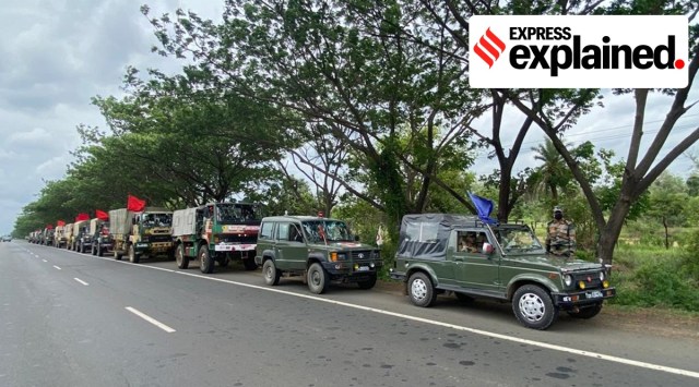 Army column on standby in West Bengal for Cyclone Yaas relief efforts. (Express Photo)