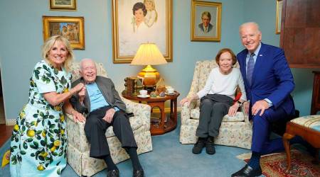 Joe Biden, Jimmy Carter, Biden meets Carter, Bidens meet Carters, World news, Indian express