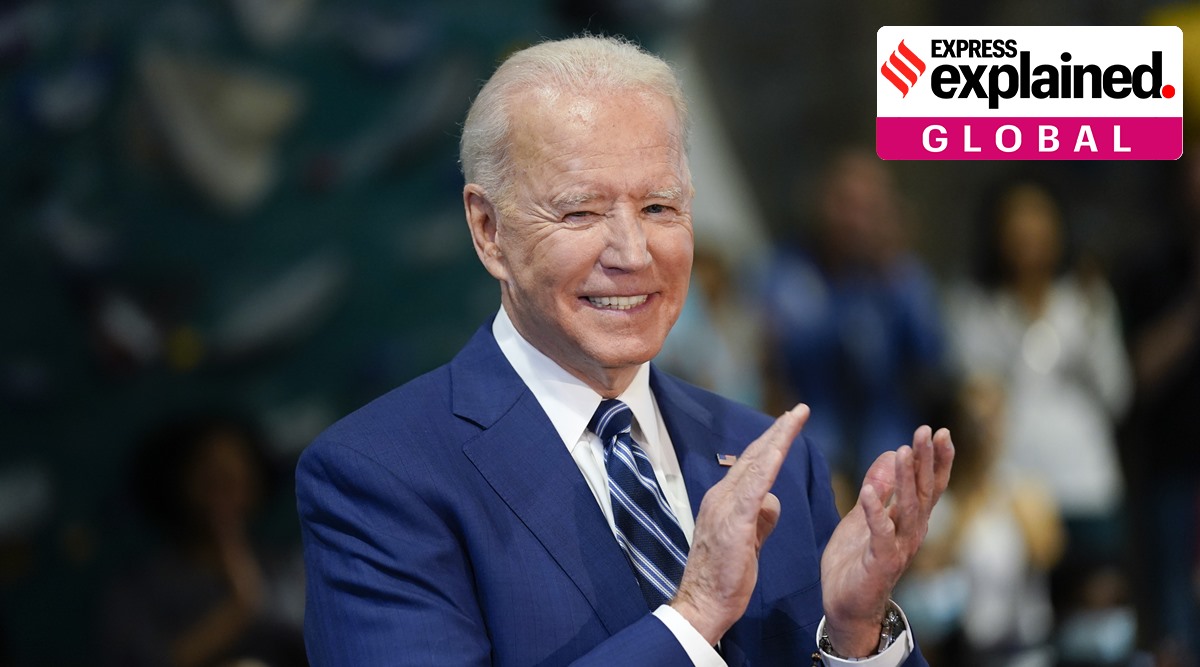 President Joe Biden at Sportrock Climbing Centers, Friday, May 28, 2021, in Alexandria, Va. (AP Photo/Evan Vucci)