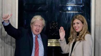 Boris Johnson marries, UK PM Boris Johnson gets married, Johnson marries fiancee Carrie Symonds, Westminster Cathedral, UK marriage covid protocols, World news, Indian express