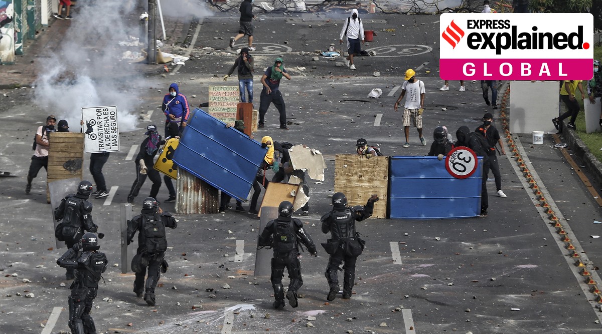 President Ivan Duque, amid accusations of police brutality in the ongoing anti-government protests, would ask the Congress to approve better human rights training for police. (AP)