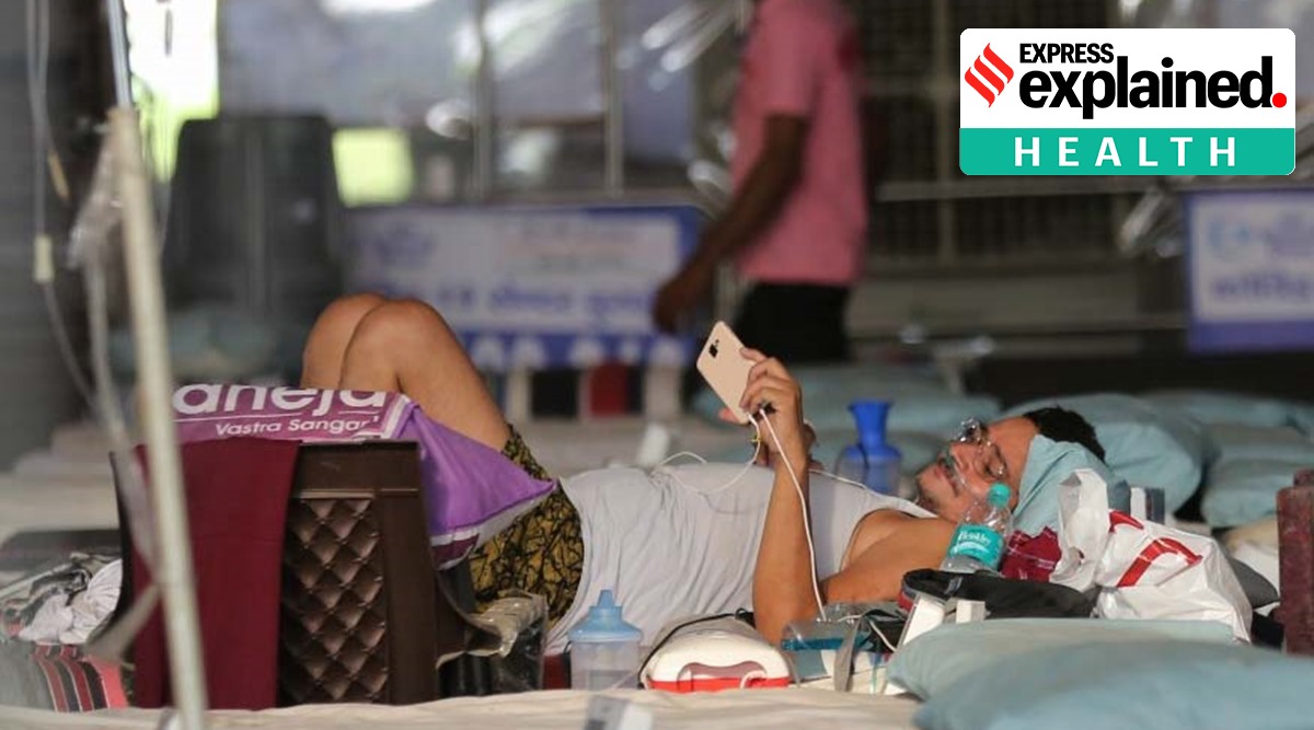 At a Covid-19 isolation centre in New Delhi. (Express Photo: Tashi Tobgyal)