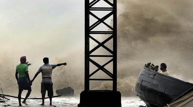 Digha, West Bengal: IMD estimates storm came with wind speed of 130-155 kmph. (Express photo by Partha Paul)