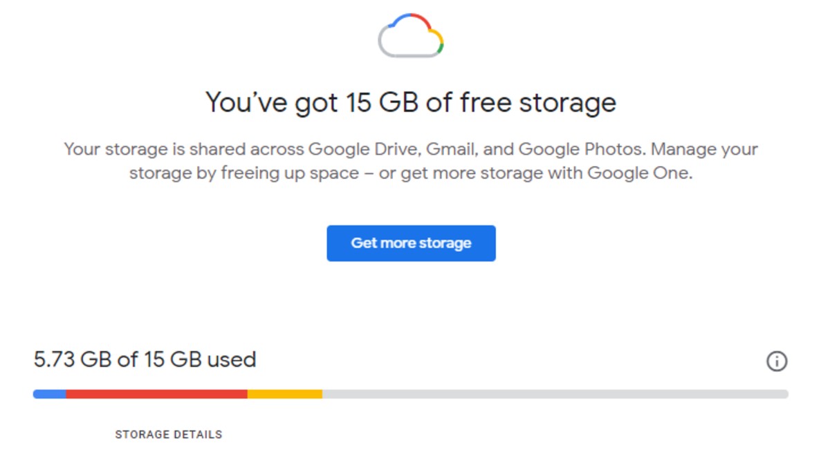 Google free storage, Google storage, Google One,
